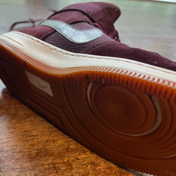 Nike AF1 Ultra Force Mid Womens US 8 - Maroon + Croc pattern metallic swoosh. - Picture 6 of 9